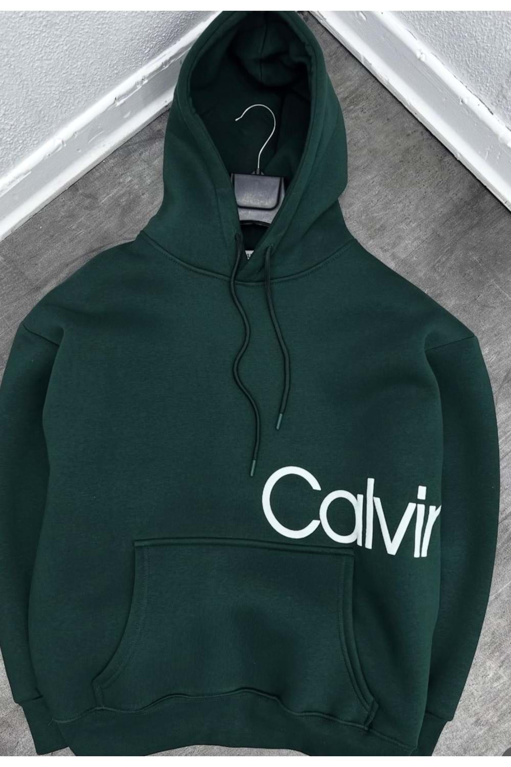 1001 CK KAPÜŞONLU SWEAT - YEŞİL - M