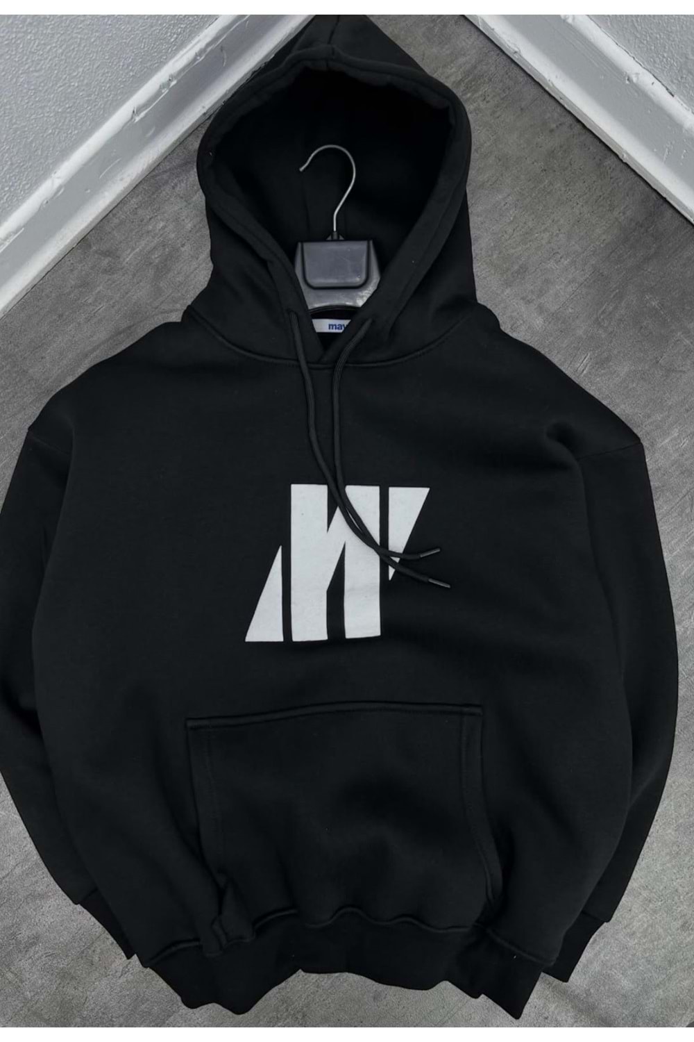 1001 MAVİ KAPÜŞONLU SWEAT - SİYAH - S