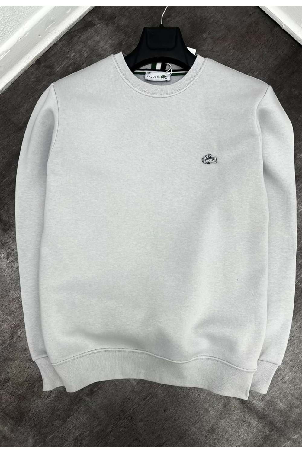 1006 LACOSTE BISIKLET YAKA SWEAT - AÇIK GRİ