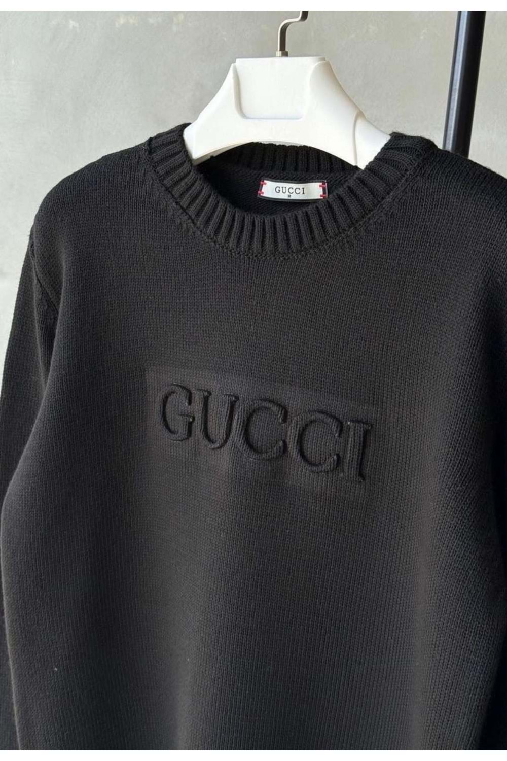 1001 GUCCI TRIKO ÖRME KAZAK - SİYAH