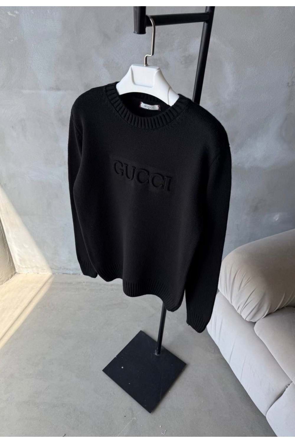 1001 GUCCI TRIKO ÖRME KAZAK - SİYAH