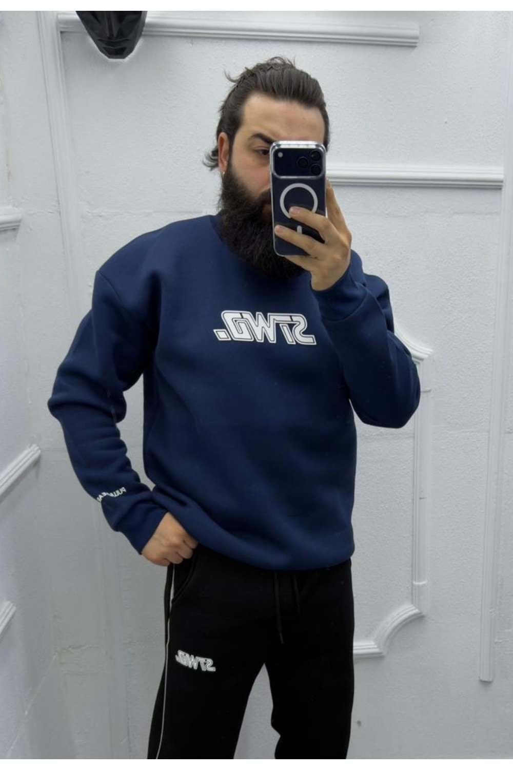 1012 STWD BISIKLET YAKA SWEAT - LACİVERT - S