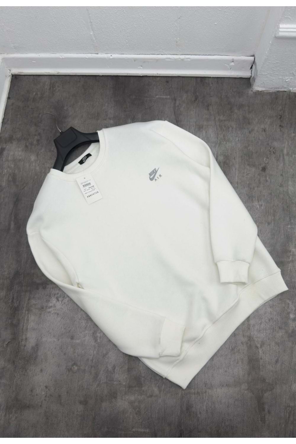 1008 NIKE AIR BISIKLET YAKA SWEAT - BEYAZ