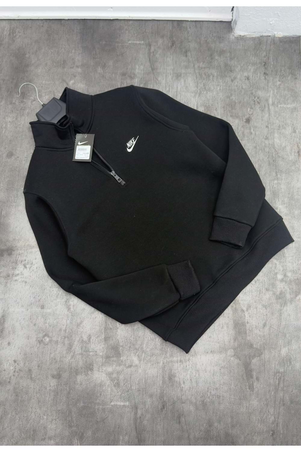 1010 NIKE FERMUAR YAKA SWEAT - SİYAH