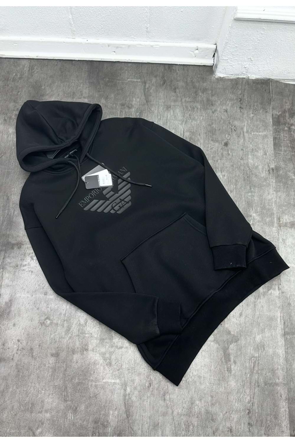 1004 ARMANI KAPÜŞONLU SWEAT - SİYAH - XL