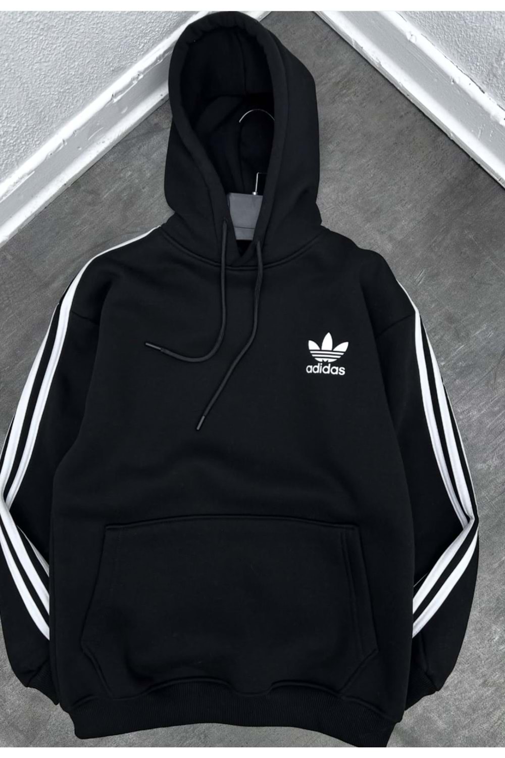 1007 ADIDAS KAPÜŞONLU SWEAT - SİYAH