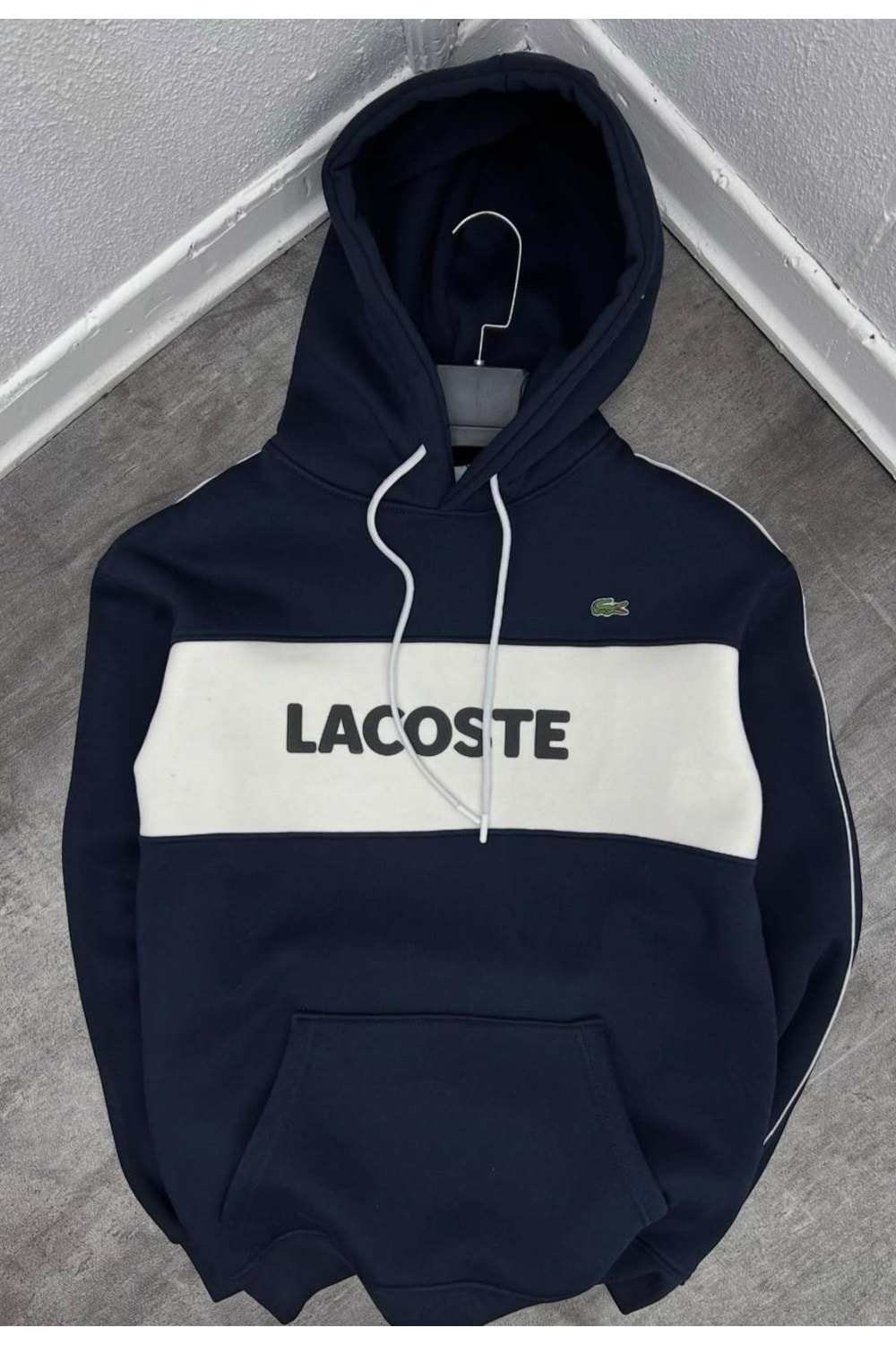 1011 LACOSTE KAPÜŞONLU SWEAT - LACİVERT