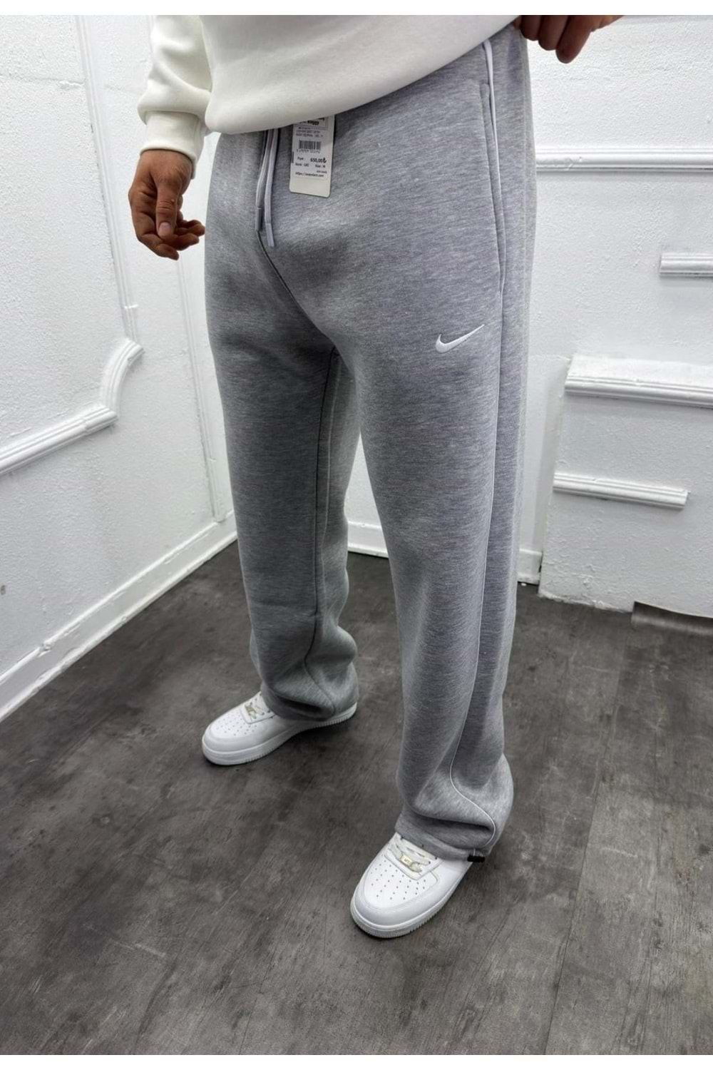1018 NIKE ŞERIT DETAY BAGGY EŞOFMAN - GRİ