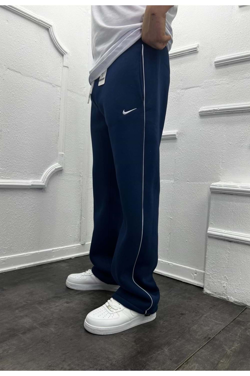 1018 NIKE ŞERIT DETAY BAGGY EŞOFMAN - LACİVERT - M