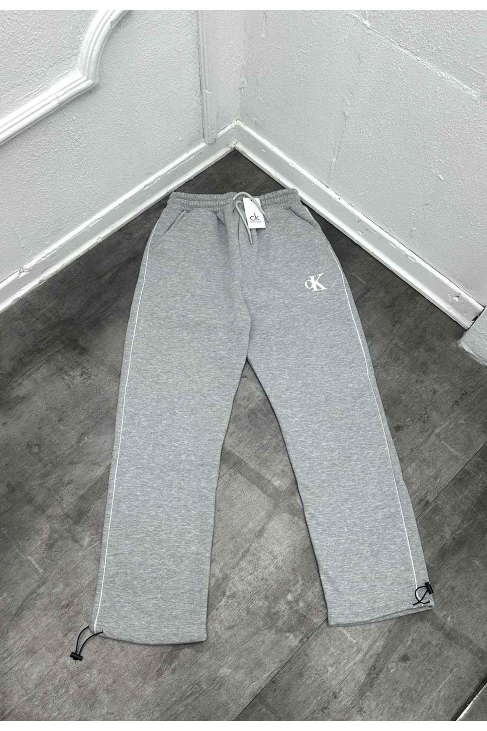 1003 CK BAGGY ŞERIT DETAY ESOFMAN - GRİ - L