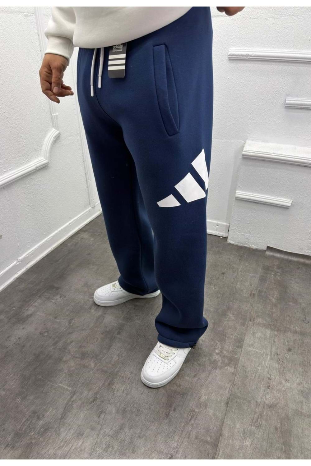 1008 ADIDAS TRANSFER BASKI BAGGY EŞOFMAN - LACİVERT - L
