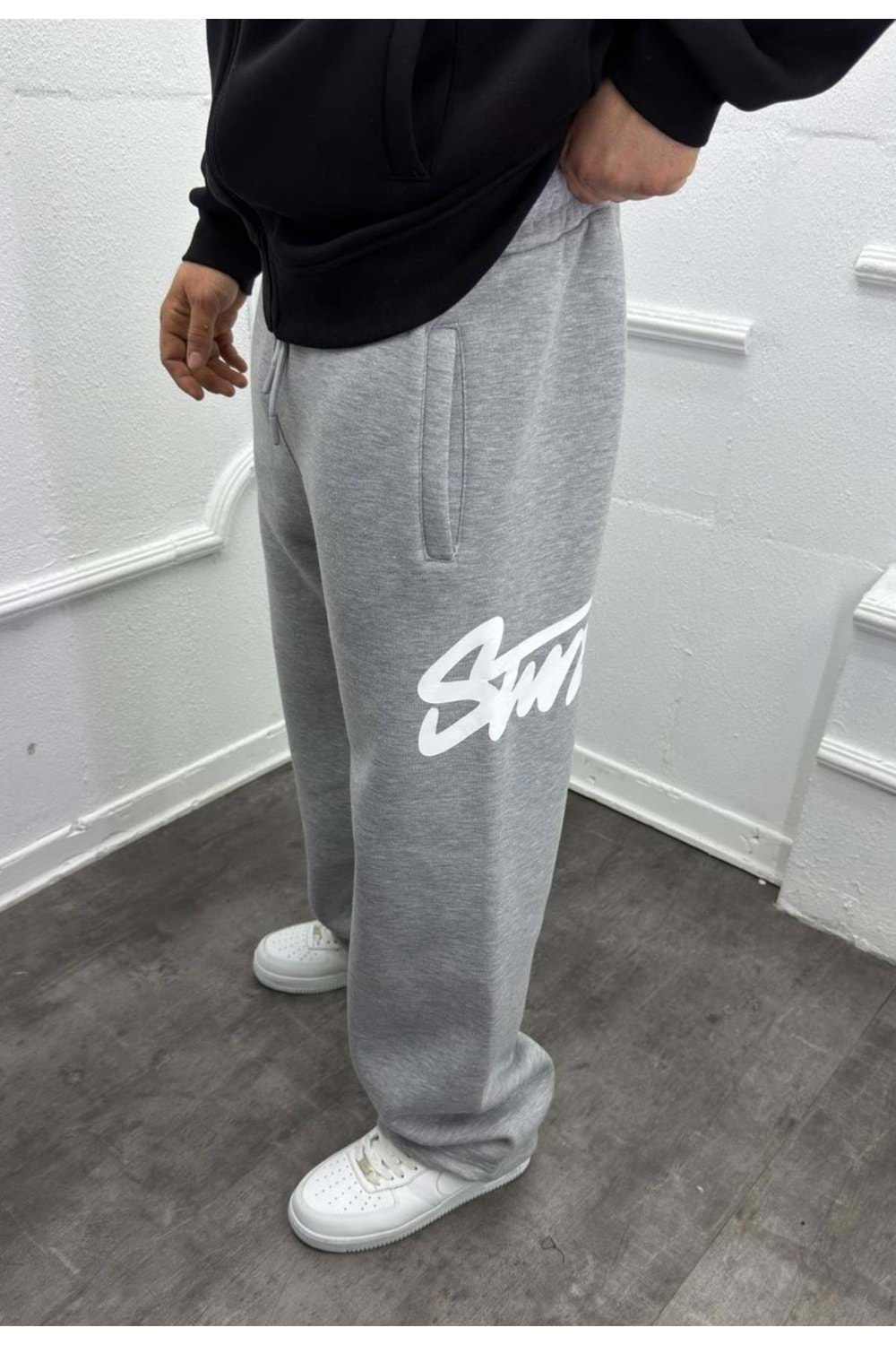 1017 STWD BÜYÜK LOGO EŞOFMAN - GRİ - XL