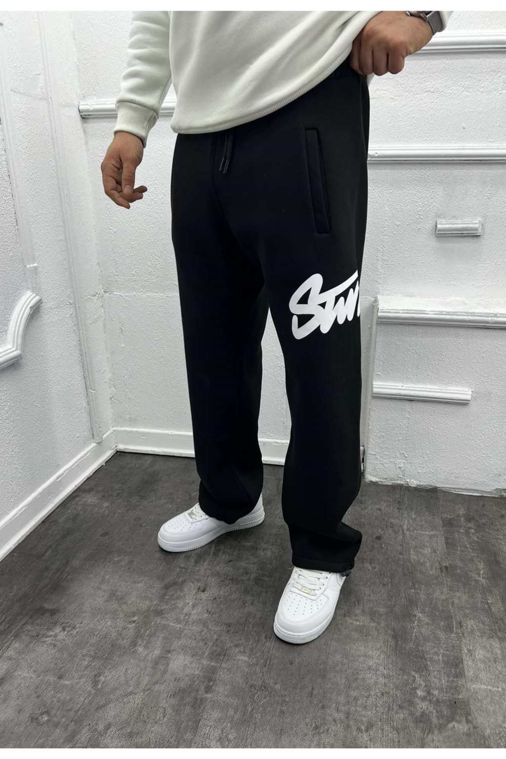 1017 STWD BÜYÜK LOGO EŞOFMAN - SİYAH