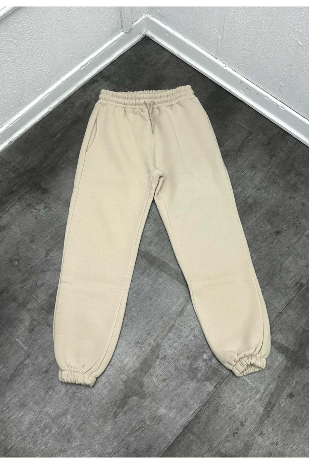 1002 PAÇA LASTİK EŞOFMAN - KREM