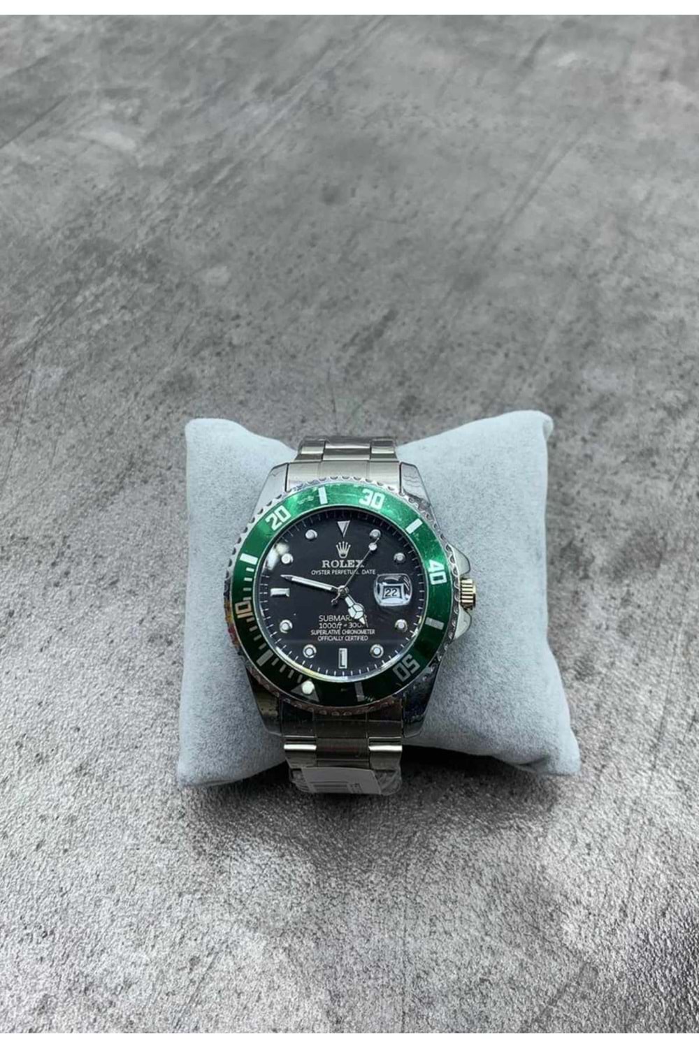 1001 ROLEX SAAT - GÜMÜŞ SİYAH YEŞİL - STANDART