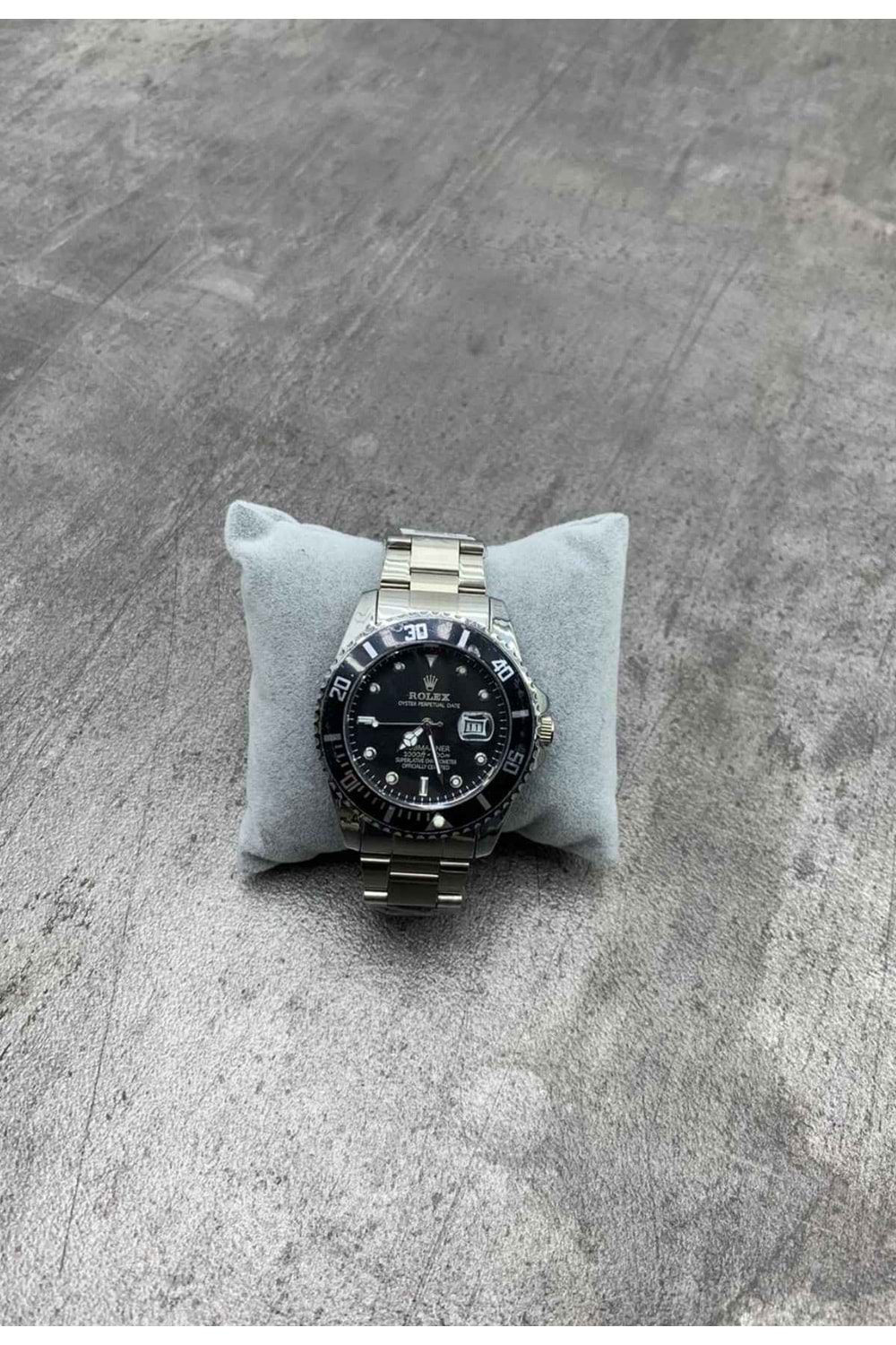 1001 ROLEX SAAT - GÜMÜŞ SİYAH-SİYAH - STANDART