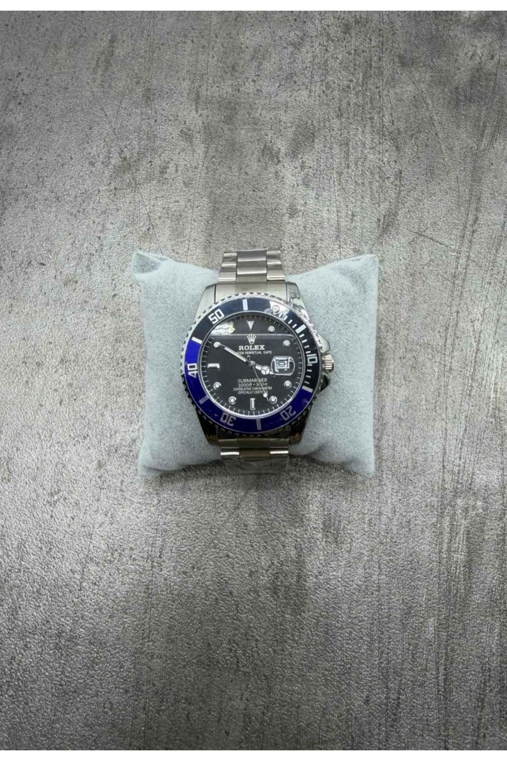 1001 ROLEX SAAT - GÜMÜŞ LACİ SİYAH