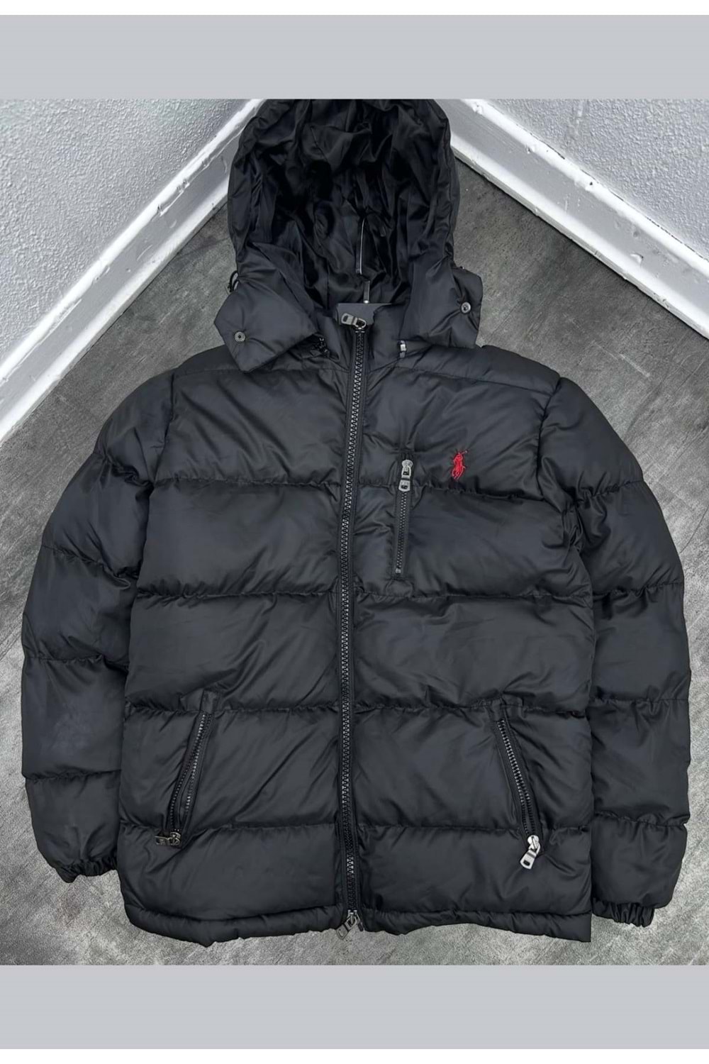 1010 POLO ŞİŞME MONT - SİYAH - S