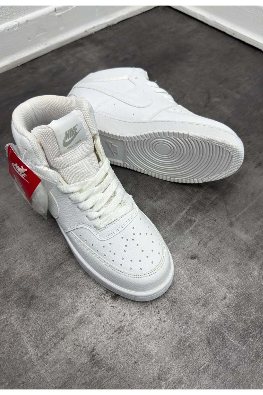 1034 NIKE COURT VISION BILEKLI AYAKKABI - KIRIK BEYAZ - 41