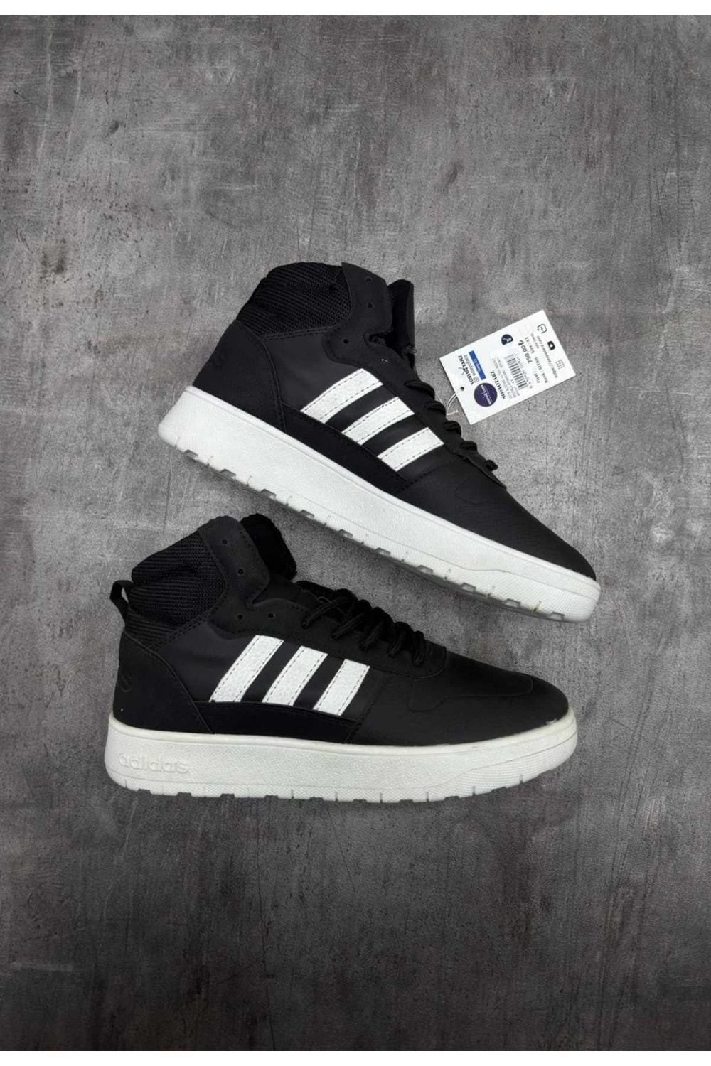 1019 ADIDAS ULTRA BOOST BILEKLI AYAKKABI - SİYAH-BEYAZ