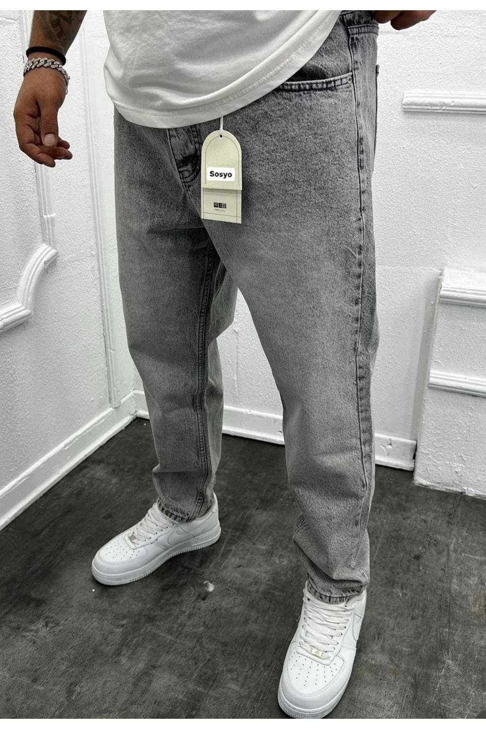 1003 WE11 TAŞLAMA BOYFRIEND KOT - GRİ