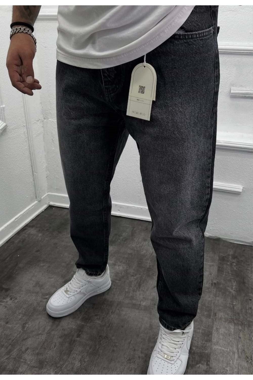 1004 WE11 YIRTIK DETAY BOYFRIEND KOT - FÜME - 30