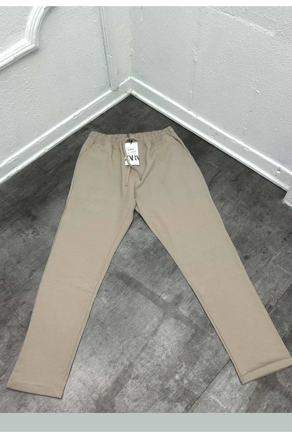 1001 ZARA KUMAŞ PANTOLON - KREM