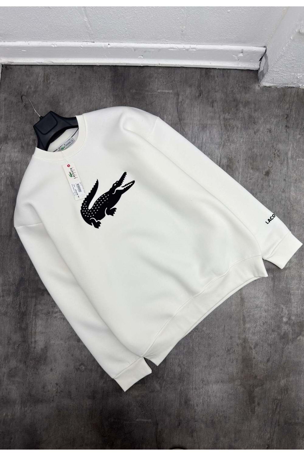 1018 LACOSTE SWEAT - BEYAZ-SIYAH