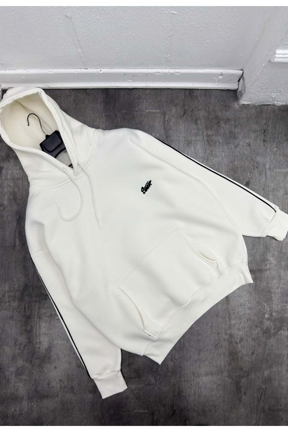 1027 STWD KAPÜŞONLU SWEAT - BEYAZ