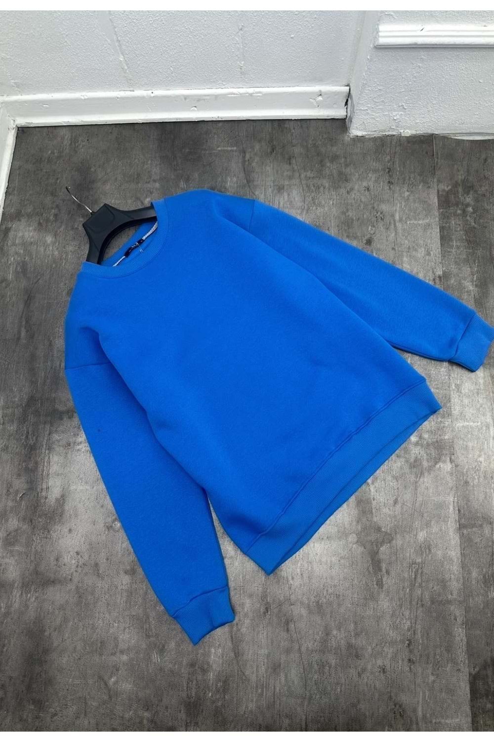 1006 BASIC BISIKLET YAKA SWEAT - MAVİ