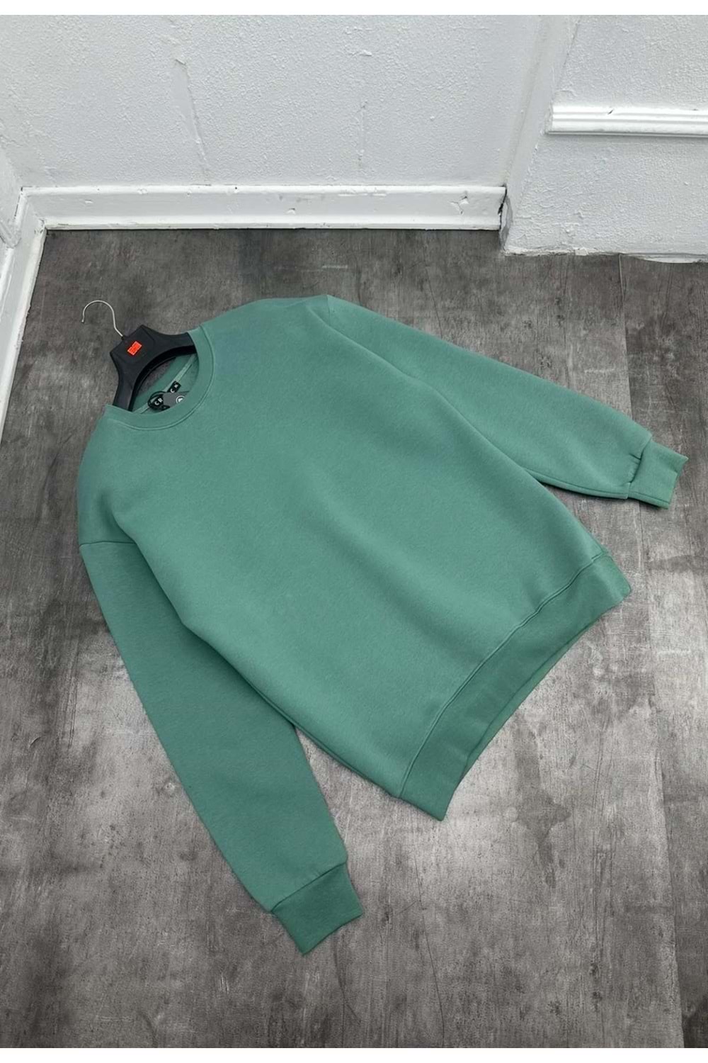 1006 BASIC BISIKLET YAKA SWEAT - YEŞİL