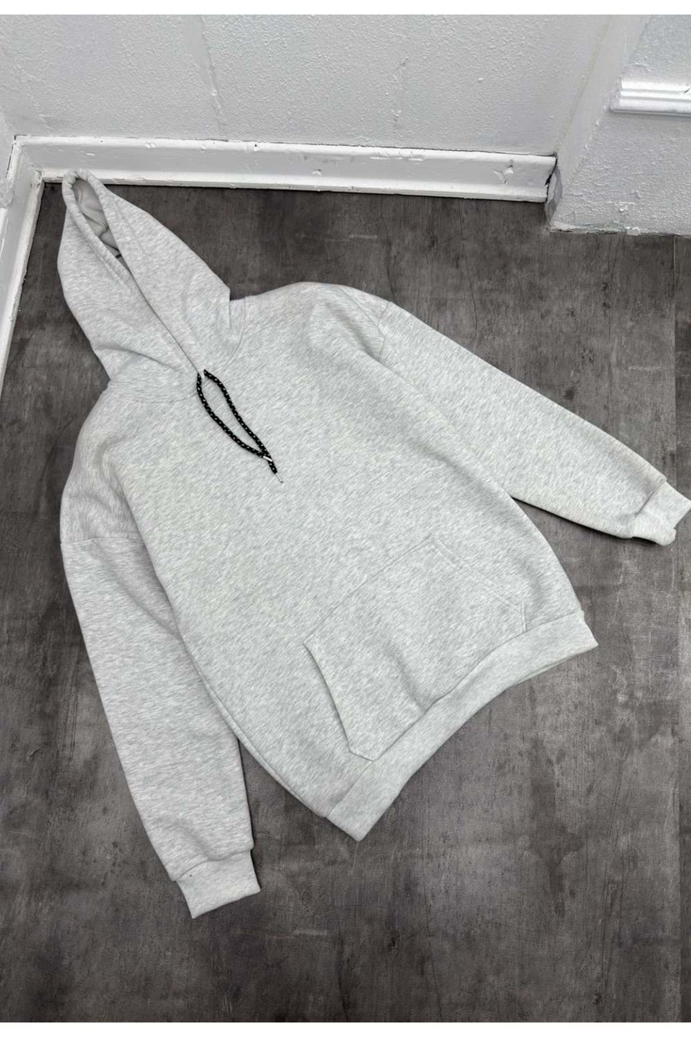 1007 BASIC KAPÜŞONLU SWEAT - AÇIK GRİ