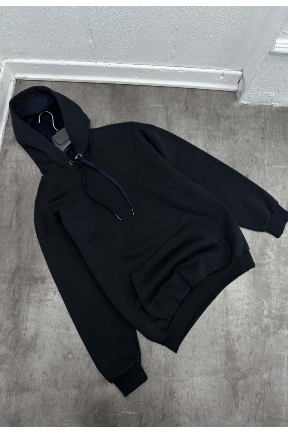 1007 BASIC KAPÜŞONLU SWEAT - KOYU LACİVERT