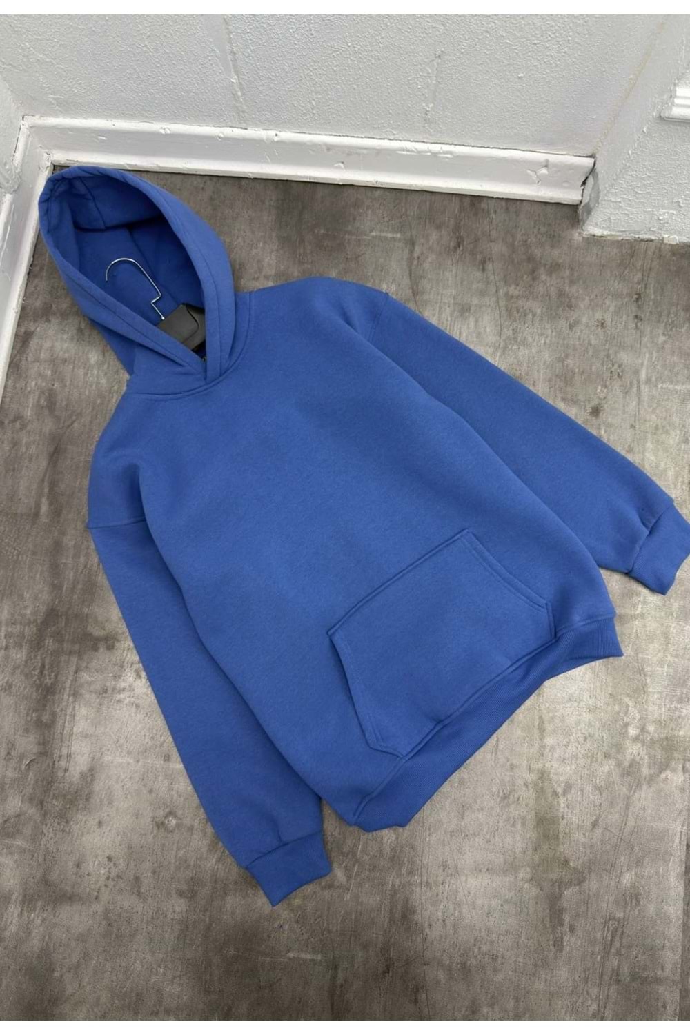 1007 BASIC KAPÜŞONLU SWEAT - PASTEL MAVI