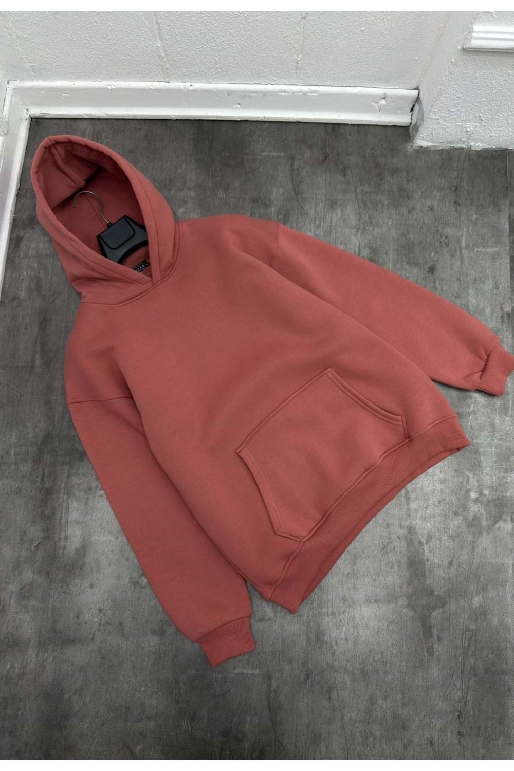 1007 BASIC KAPÜŞONLU SWEAT - PUDRA