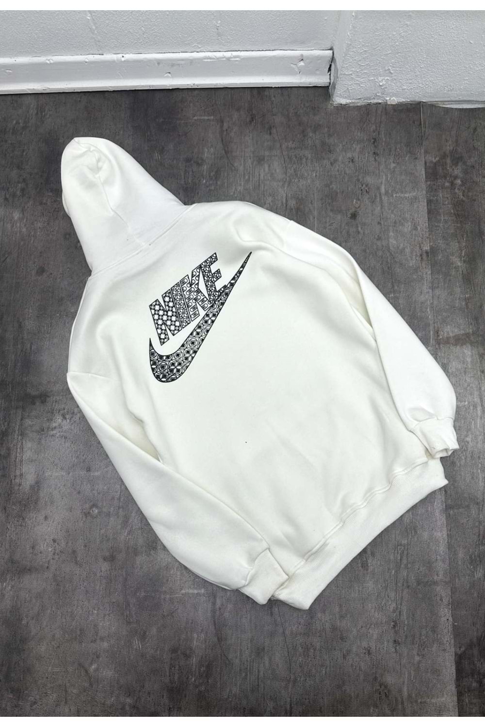 1037 NIKE KAPŞONLU SWEAT - BEYAZ