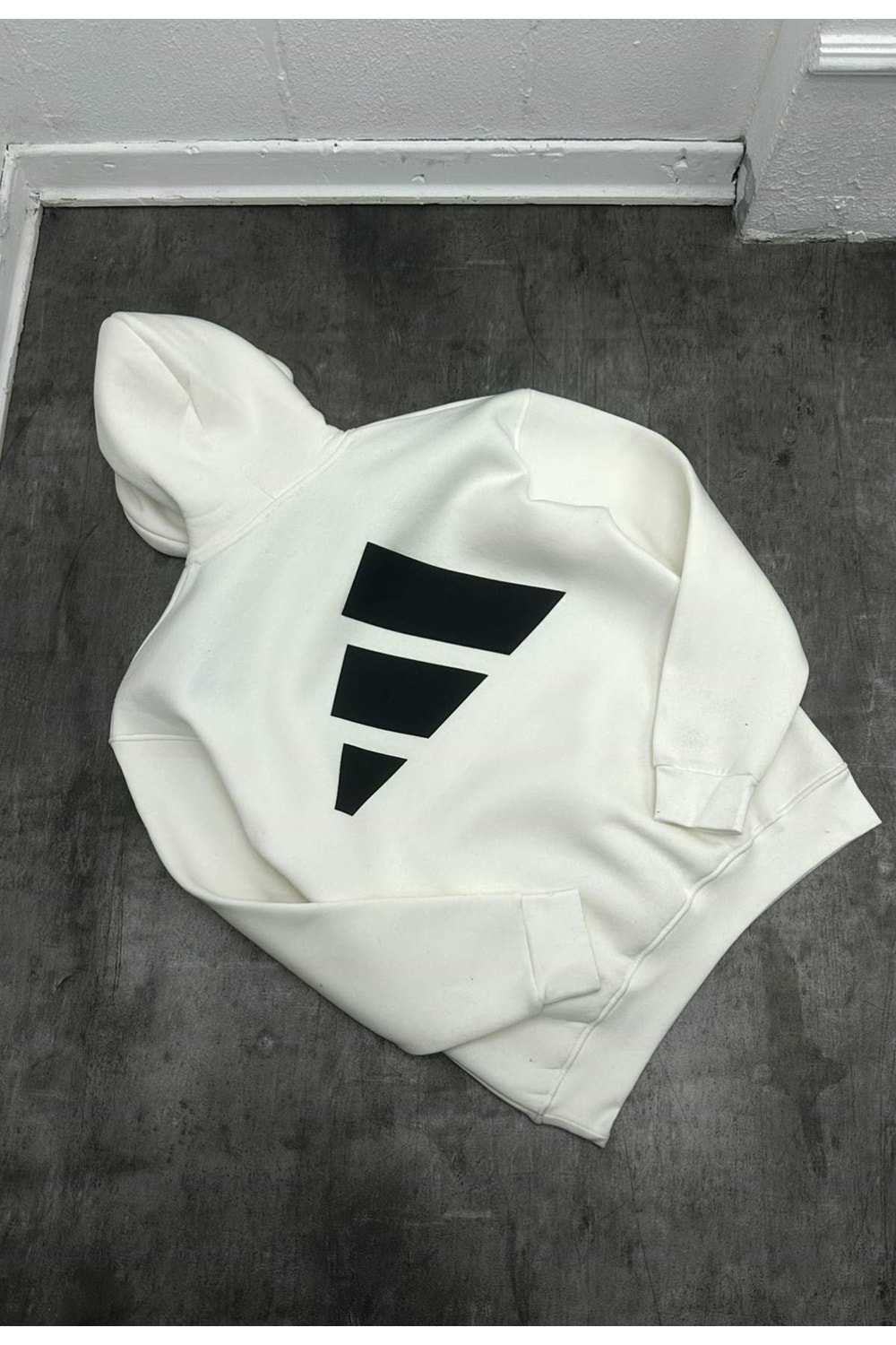 1027 ADİDAS KAPŞONLU SWEAT - BEYAZ - S