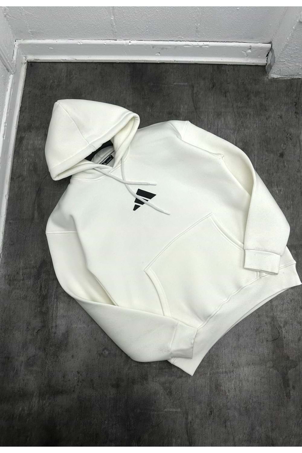 1027 ADİDAS KAPŞONLU SWEAT - BEYAZ - S