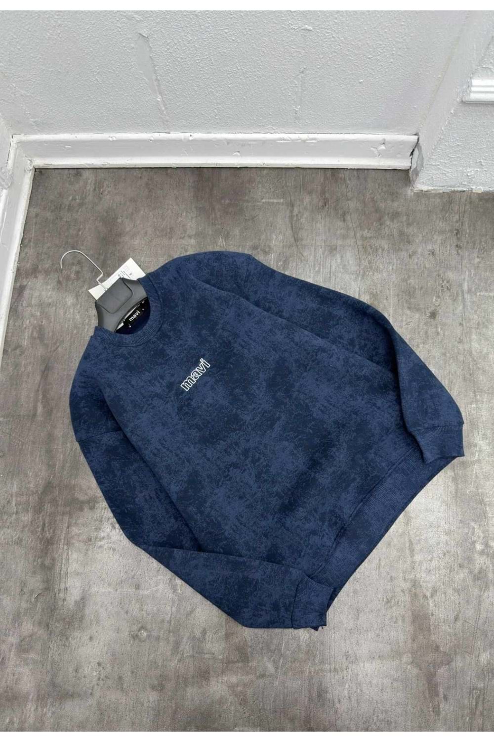 1009 MAVİ YIKAMALI SWEAT - LACİVERT