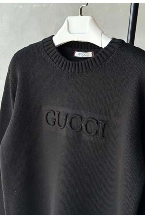 1001 GUCCI TRIKO ÖRME KAZAK - SİYAH