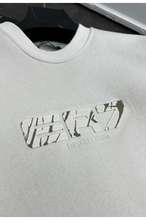 1001 EA7 BISIKLET YAKA SWEAT - BEYAZ - S