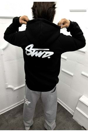 1031 STWD ÖN ARKA BASKI CEKET - SİYAH - S