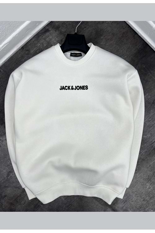 1001 JACK JONES SWEAT - BEYAZ - S
