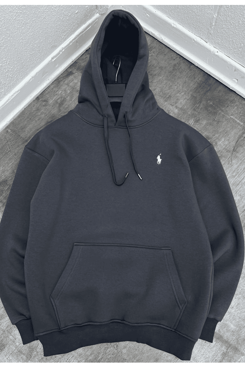 1001 POLO KAPÜŞONLU SWEAT - ANTRASİT