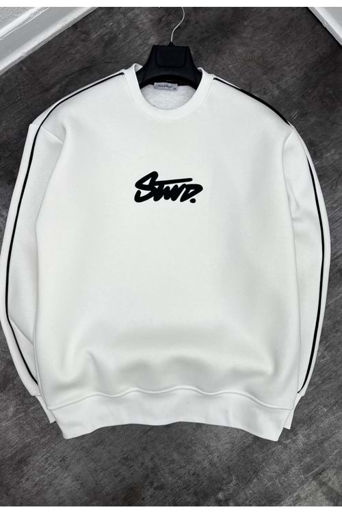 1002 STWD BİSİKLET YAKA SWEAT - BEYAZ - S