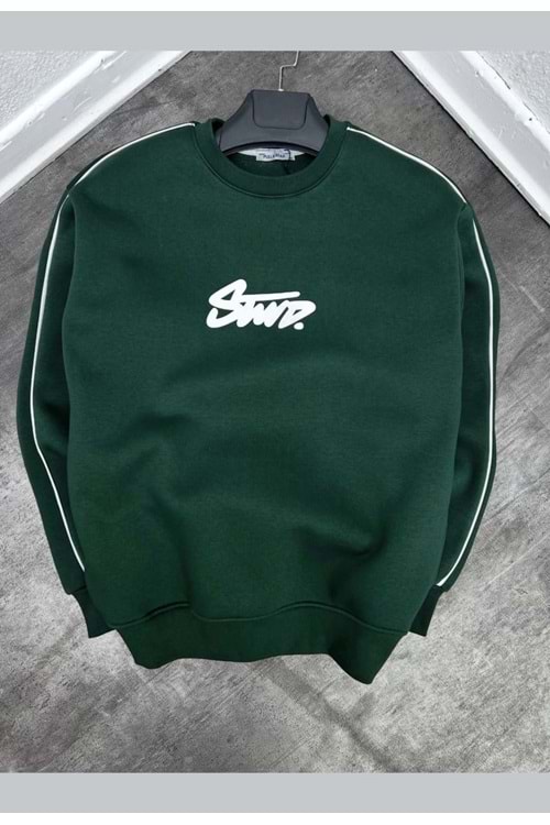 1002 STWD BİSİKLET YAKA SWEAT - YEŞİL - XL