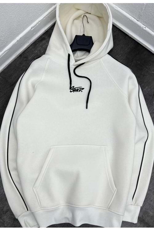 1003 STWD KAPÜŞONLU SWEAT - BEYAZ - S