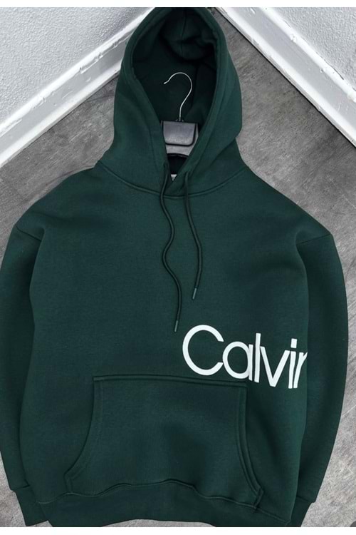 1001 CK KAPÜŞONLU SWEAT - YEŞİL - M