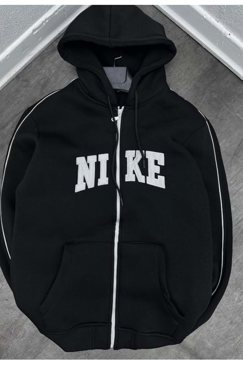 1003 NIKE BUYUK YAZI LOGO CEKET - SİYAH - S