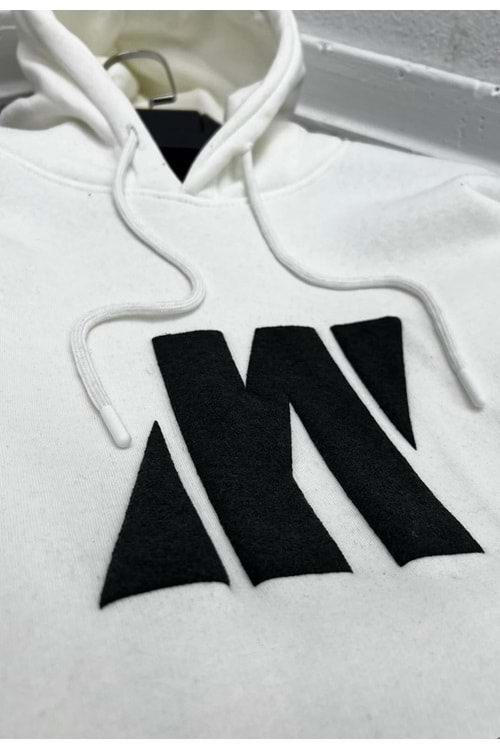 1001 MAVİ KAPÜŞONLU SWEAT - BEYAZ - M